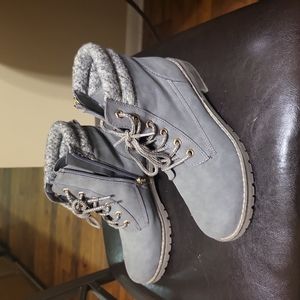 Sophie17 Grey Boots with zipper, Girls sz 4